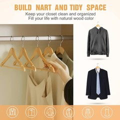 Wooden Hangers Pack of 20 & 60 & 100 Suit Hangers Premium Natural Finish Home US