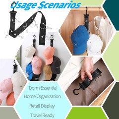 Hat Organizer Baseball Caps Rack Hangers 2PCS Door Hat Racks with 8 Stainless…