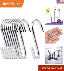 Lightweight Alloy Steel S Hooks – 20 Pack with Non-Slip Design & Rust Resistance