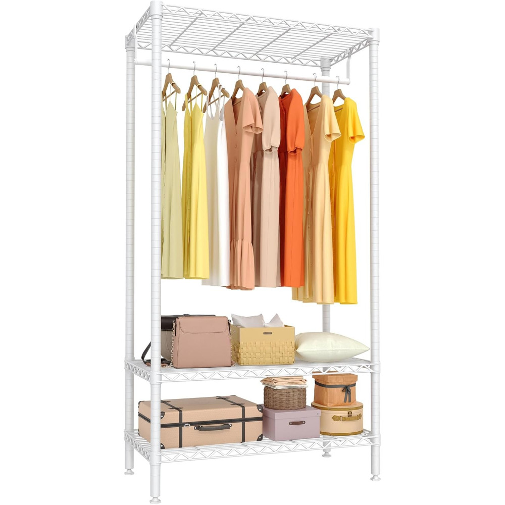 3 Tier Heavy Duty Clothing Rack with Adjustable Shelves 17.7D X 35.4W Inches Use