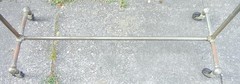 ANTIQUE ART DECO INDUSTRIAL GARMENT CLOTHING IRON & BRASS RACK