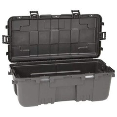Plano 27-Gal Storage Trunk Plastic Box with Hinged Lid Wheels Olive Drab