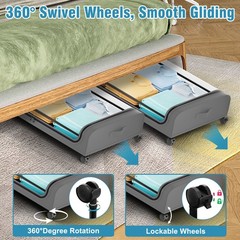 Zippered Under Bed Storage Organizer Bag Bins Underbed Clothes Toys 4 Pack XXXL
