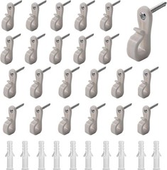 32Pcs White Down Wall Clips for Wire Shelving – Heavy Duty Plastic Loop Brack…
