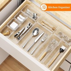 32 PCS Plastic Drawer Organizer Set, 4-Size vanity organizer Trays and Clear