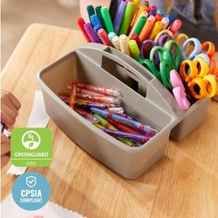 3-Compartment Small Plastic Caddy, Multipurpose Organization, Contemporary, 6…
