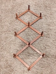 Vintage Wooden Accordion 10 Peg Rack Wall Hook Expands Republic of China