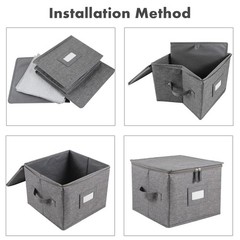 2 PCS China Storage Containers Hard Shell 10×8 Inch 24 Felt Dividers Grey