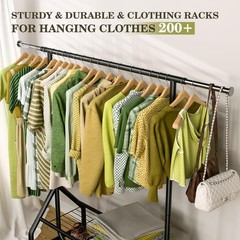Holiwei Clothes Rack 2 Heavy Duty Garment Rack Load 450 Lbs Standing Rolling