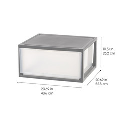 2 Pack IRIS Under Bed Storage Drawers 47Qt Stackable Modular Bin