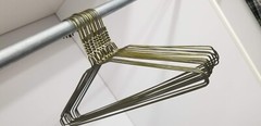 Box of 100 pcs, 13 inch Metal Wire Clothes hangers, 13 gauge, color gold, Used