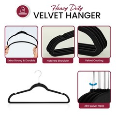 30/50 Pack Velvet Cloth Hangers Premium Lightweight Space Sever Non Slip Hanger