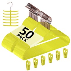 50/100pcs Premium Velvet Hangers Non-Slip w/Finger Clips and Tie Rack Ultra Slim