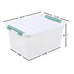 Idotry 4/6Pcaks Stackable Latching Box Plastic Storage Containers Tote, 20 Quart