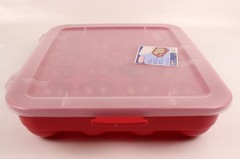 Sterilite Ornament Red Storage Case Holds 20 3.5″ Christmas Holiday Ornaments