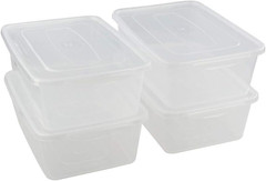 14 Quart Clear Plastic Storage Bins with Lids – 4 Pack Latching Containers