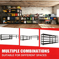 84” Garage Shelving 5 Tier Metal Shelf 3000LBS Metal Heavy Duty Garage Shelving