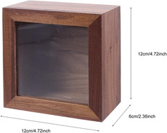Walnut Storage Box with Clear Lid – Stylish Organizer for Jewelry & Supplies