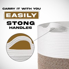 Large Blanket Basket 22 x 14″Big Cotton Rope basket Kids Toy& Living Room Basket