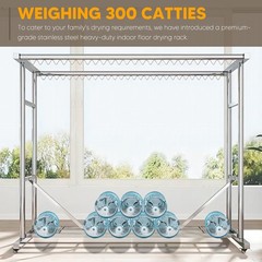 Large Size Garment Rack Clothes Double Rails Hanging Heavy Duty&5 drying racks