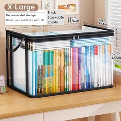 1pcs Clear PVC Storage Box Flip Top Lid Multi Use Organizer Gift Container Case