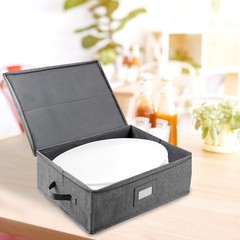 Platter Storage Case China Containers Hard Shell Stackable 17x13x6 Grey