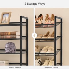 Shoe Rack Large Metal Organizer 8 Tier Storage Shelf for Garage Closet Entryw…