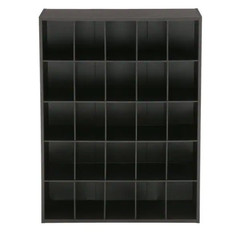 Stackable 25-Cube Storage Organizer Espresso Wood 32 in. H x 24 in. W x 12 in. D
