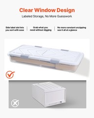 VEVOR Under Bed Storage with Wheels 31.7×15.6×6.9 In Rolling Storage Bags 4 Pack