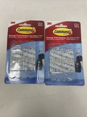 3M Command Damage Free Hanging Mini Hooks Clear 17006CLR- 6 Count X 2 Pack
