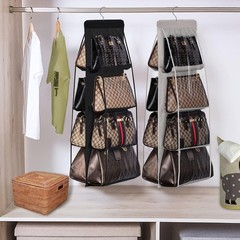 8 Pocket Hanging Purse Organizer for Closet – Space Saving Handbag Storage Holde