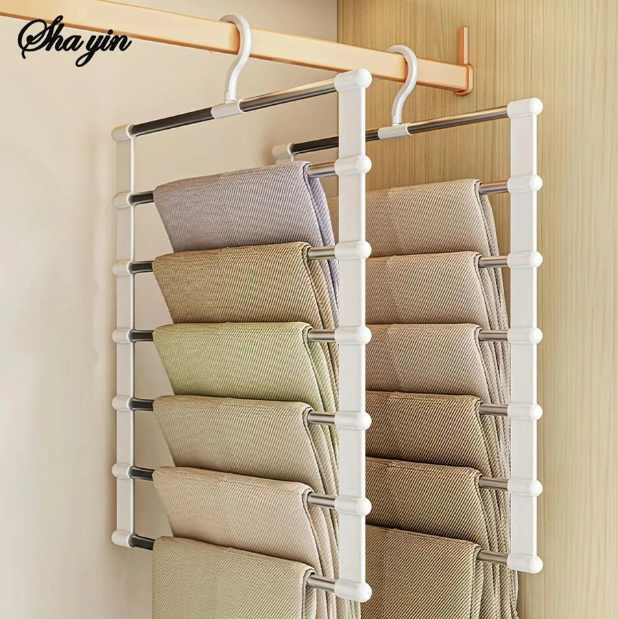 1pc Multi-Layer Folding Pants Hanger Non-Slip Closet Organizer Clip – NEW