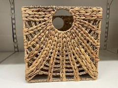 Ikea LUSTIGKURRE Basket, natural water hyacinth/seagrass, 12 ½x13x12 ½ ” – NEW