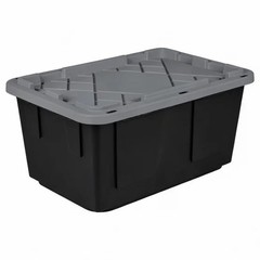 8-Pack, 27 Gallon Plastic Storage Container Bin, Heavy Duty, Lids, Greenmade NEW