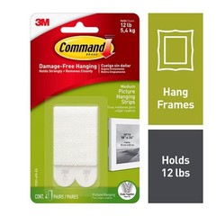 Command Picture Hanging Strips 2 packs of 4 Medium Pairs (Total 8 Pairs)