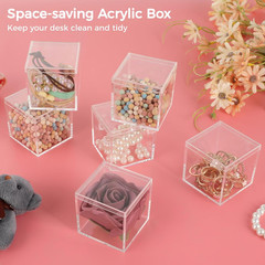 36PCS Mini Clear Acrylic Boxes with Lids for Jewelry, Candy & Beads Storage