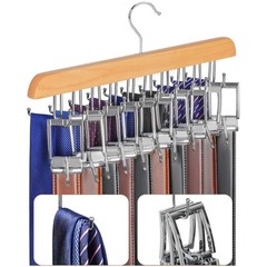 20 Hooks Belt Tie Hanger Space Saving for Closet, 2 IN 1 Belt Ties Racks