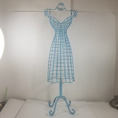 METAL DRESS FORM HOOK RACK 21″ hanger jewelry Earrings Necklaces Blue Vintage