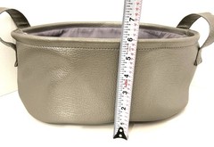 Decorative Faux Leather Basket Catchall Organizer Grey – 6x13x10.5”