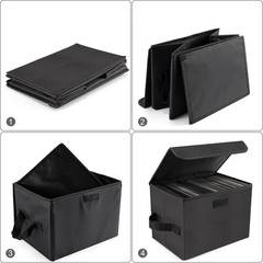 7-Inch Vinyl Storage Box, Set of 2 Stackable Case with Lid | Durable Nylon, Hold
