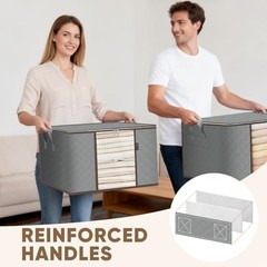 2 Pack Clothes Storage Bags, 24 Gallon Storage 2 Pack-24 Gallon Grey