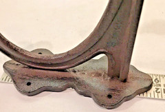 Lg HD Black 9 1/2″ Double Wall Barn Stable Cast Iron Hook Tack Harness Coat Hat
