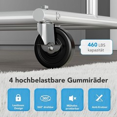 Flexible Mobile Coat Rack with Bottom Rack and Adjustable Heights