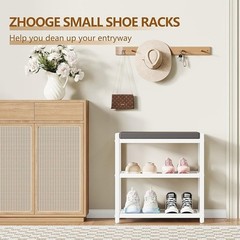 Comfortable Shoe Bench W/ Detachable Cushion Strong Storage Rack Entryway New