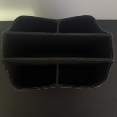 Heavy Black Faux Leather Spinning Remote Control Holder/Desk Organizer