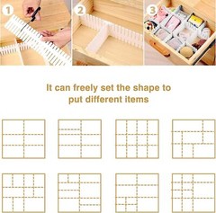 DIY Grid Drawer Dividers Adjustable Sock Underwear Dresser Drawer Organizers US