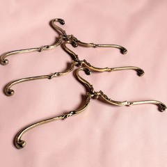 Solid Brass Clothes Hanger 42cm, Vintage Style Gold Garment Hanger