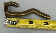 Antique Double Coat Hat Hooks Solid Brass Naval Military Decommissioned Ship