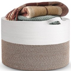 Large Blanket Basket 22 x 14″Big Cotton Rope basket Kids Toy& Living Room Basket
