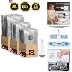Travel Vacuum Seal Bags for Clothing,Vacuum Storage Bags with Rechargeable Pu…